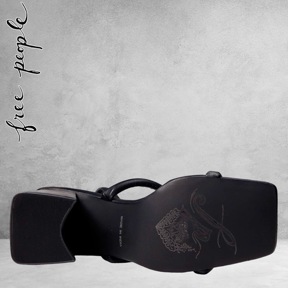 FREE PEOPLE Parker Chain Leather Block Heel Chain-Wrap Ankle Sandals/Heels NWT - Picture 11 of 16